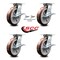 Service Caster 8 Inch Polyurethane Caster Set with Roller Bearing 4 Brake and 2 Swivel Lock SCC SCC-35S820-PPUR-SLB-BSL-2-SLB-2 - alternate 3